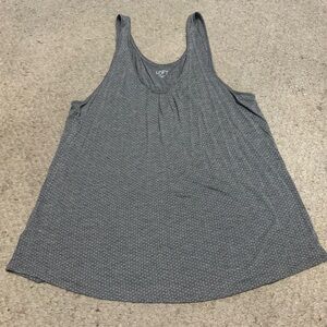 Ann Taylor Loft gray and white polka dot tank top XXL womens rayon soft like new